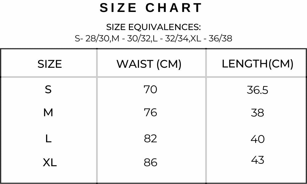 Moshwe Swimshort Size Guide
