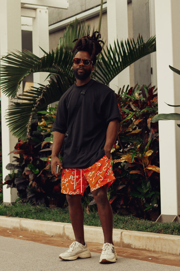 Orange nylon shorts clearance